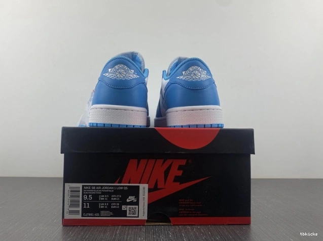Reps TB x Low 1 UNC Air Jordan SB CJ7891-401 Nike 0806